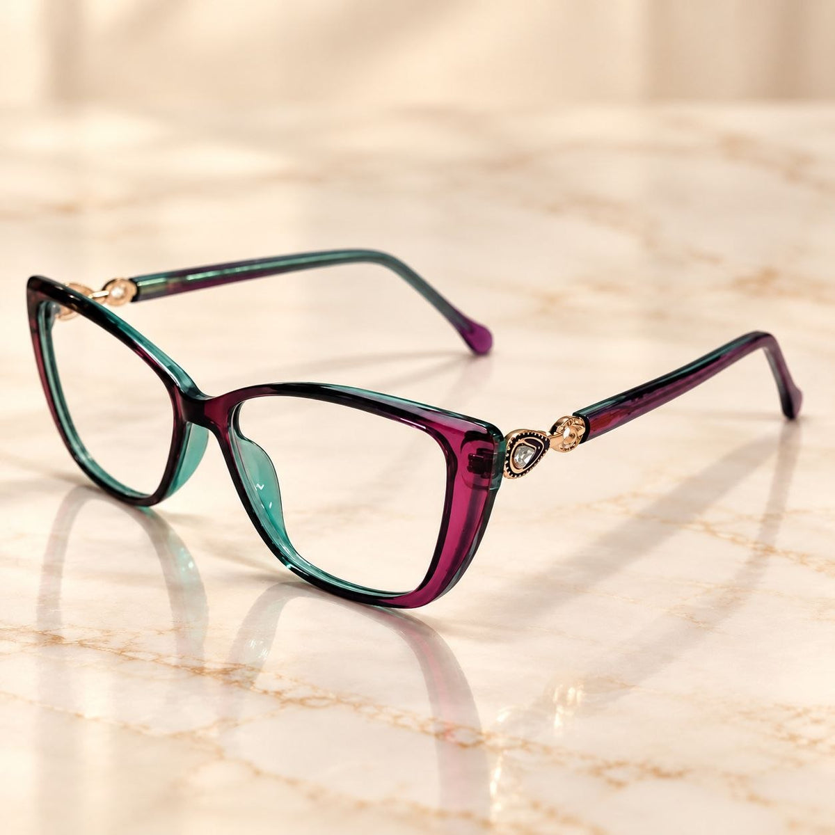 Wine multicolor acetate eyeglasses front angle