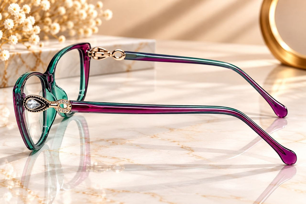 Wine multicolor frame side view