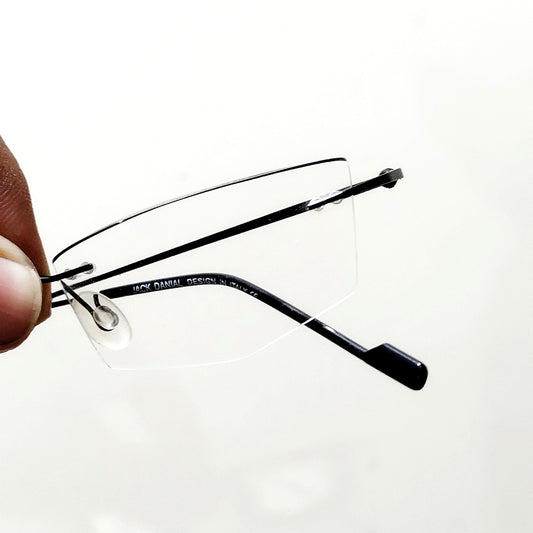 Black Rimless Reading Glasses with Anti Glare Coating Power +1.50