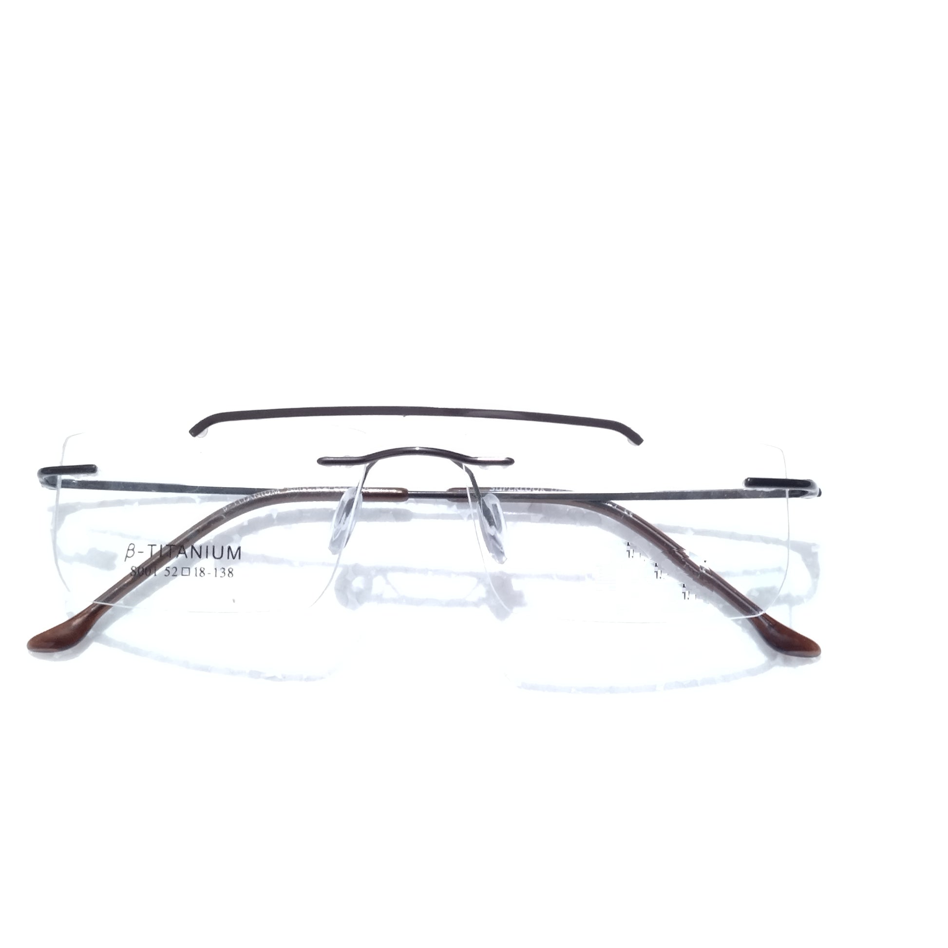 Brown Rectangle Rimless Glasses Frameless Specs – Glasses India Online