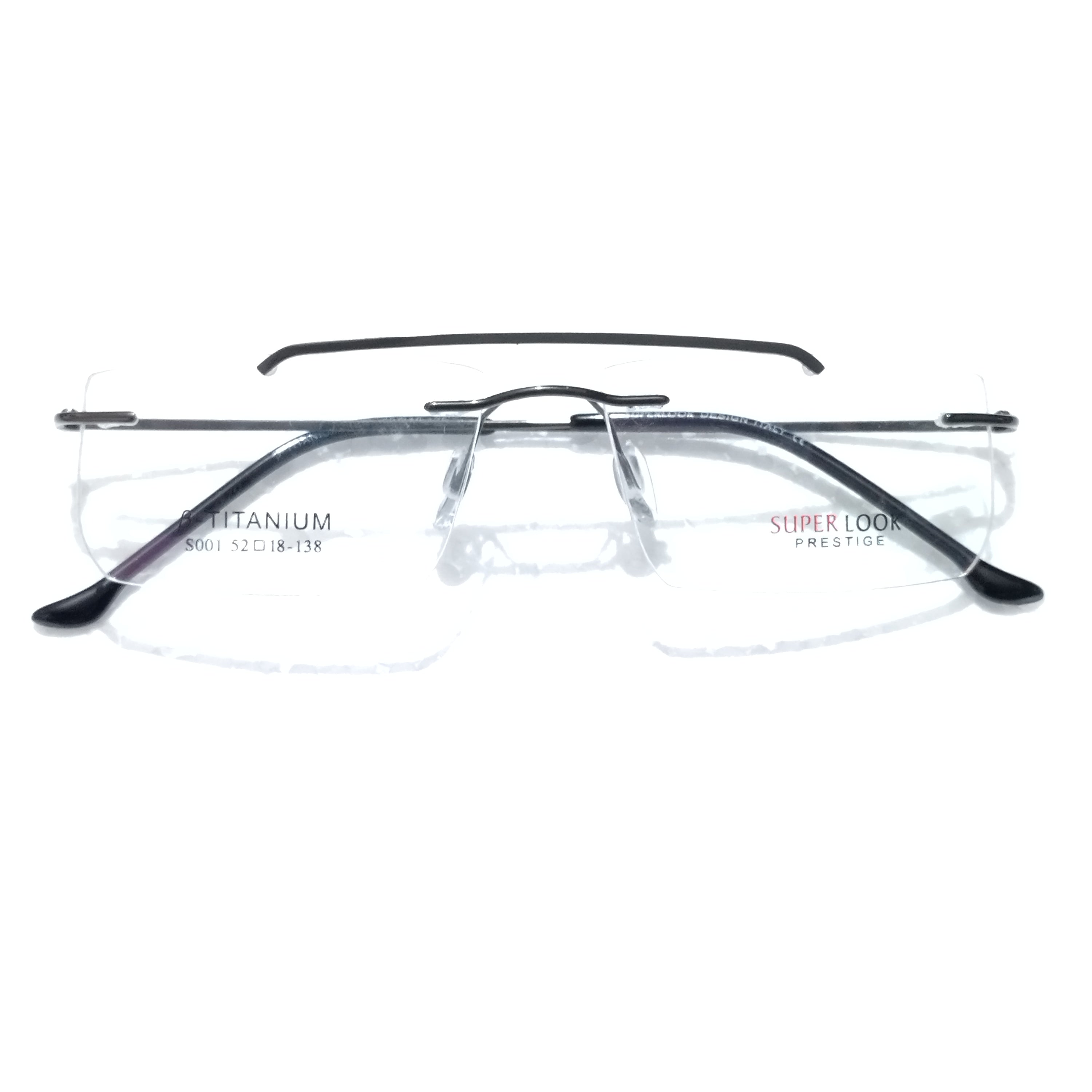 Grey Rectangle Rimless Glasses Frameless Specs – Glasses India Online