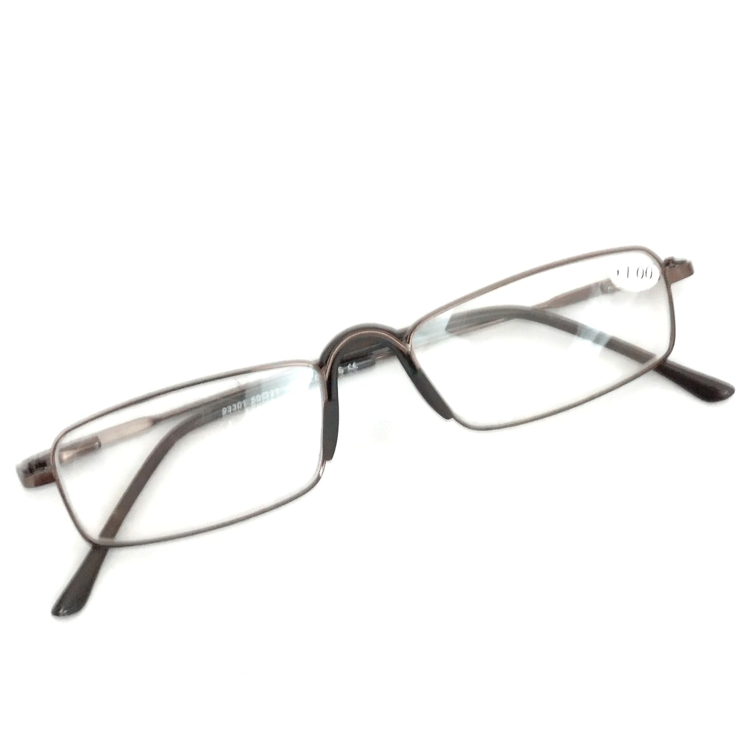 Buy Black Full Frame Metal Reading Glasses with Fix Nose Pads Plus 175