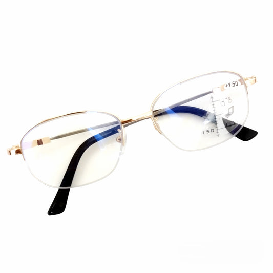 Gold Supra Multifocal Progressive Computer Reading Glasses Men Anti Blue Light Glasses