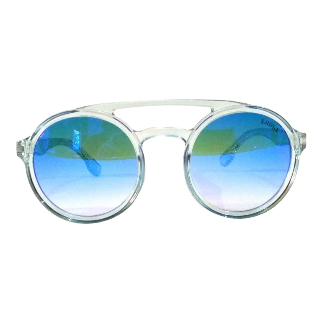 Blue Mirror Round Sunglasses for Men Women 519
