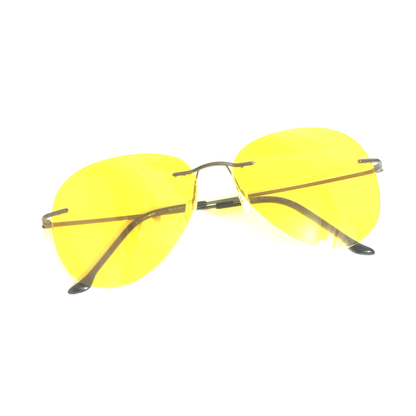 Rimless Aviator Ambermatic Polarized Night Driving Glasses