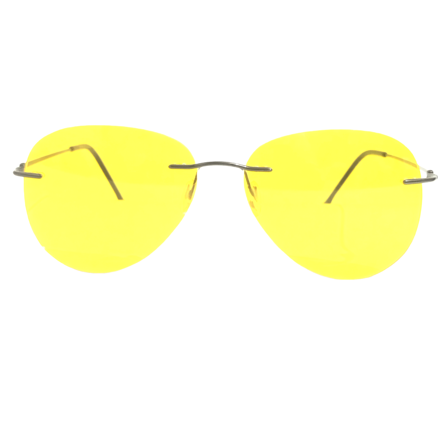 Rimless Aviator Ambermatic Polarized Night Driving Glasses