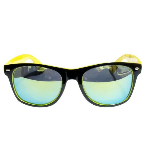 Black Yellow Classic Square Mirror Sunglasses