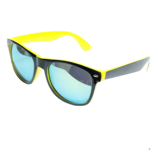 Black Yellow Classic Square Mirror Sunglasses
