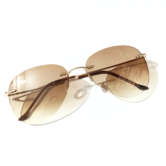 Rimless Brown Gradient SunGlasses