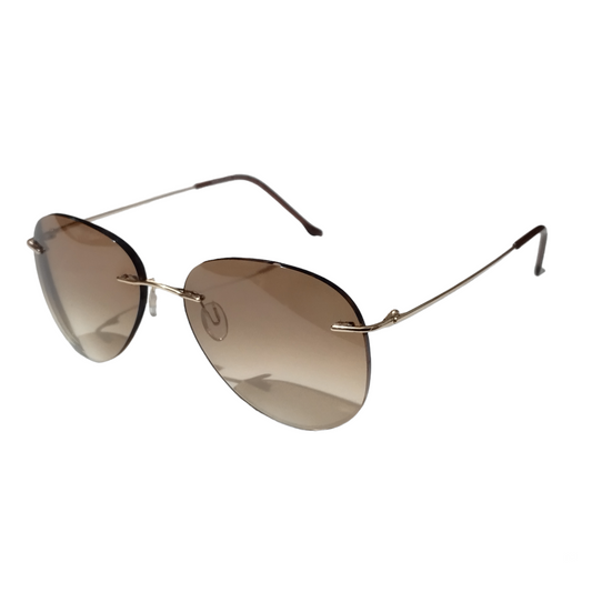 Rimless Brown Gradient SunGlasses