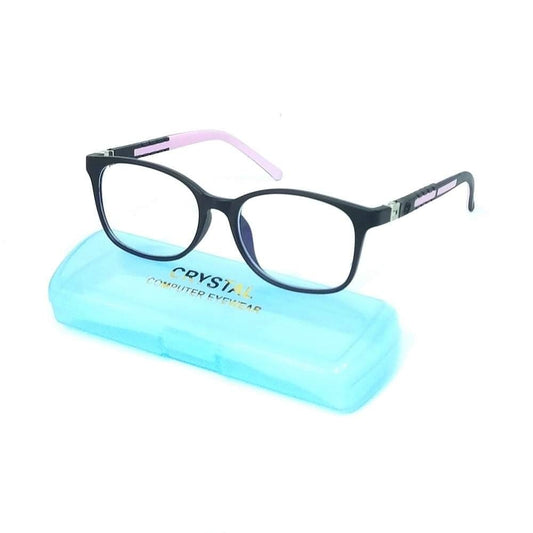 Posh & Perfect: Square Black & Pink Glasses - Blue Light Blocker for 6-10 Years Old