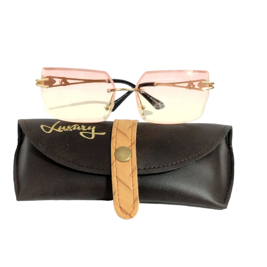 Pink Yellow : Chic Rimless Sunglasses