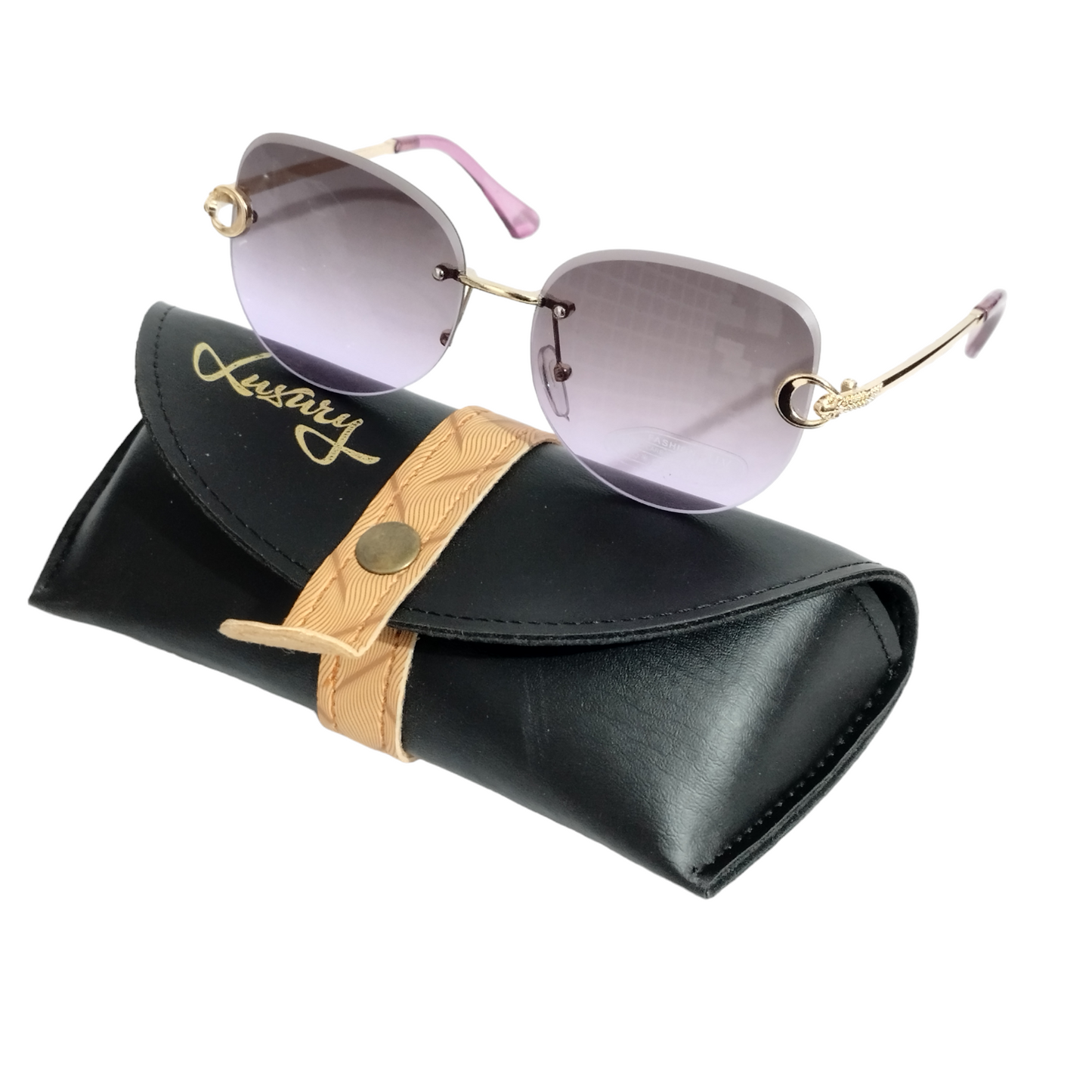 Purple Rimless Sunglasses for Women