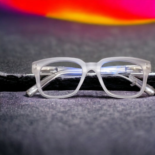 Matt White Square Progressive Multifocal Reading Glasses Blue Light Glasses
