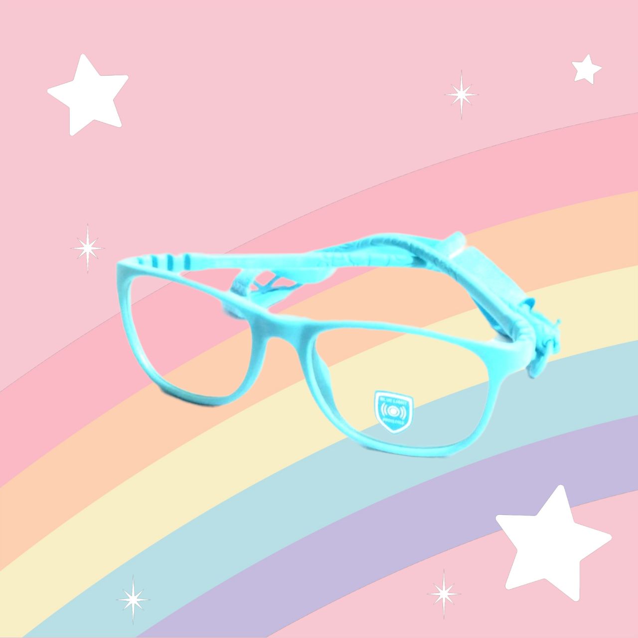 Light Blue Trendy Unbreakable Kids Flexible Glasses Age 4 to 7 Years