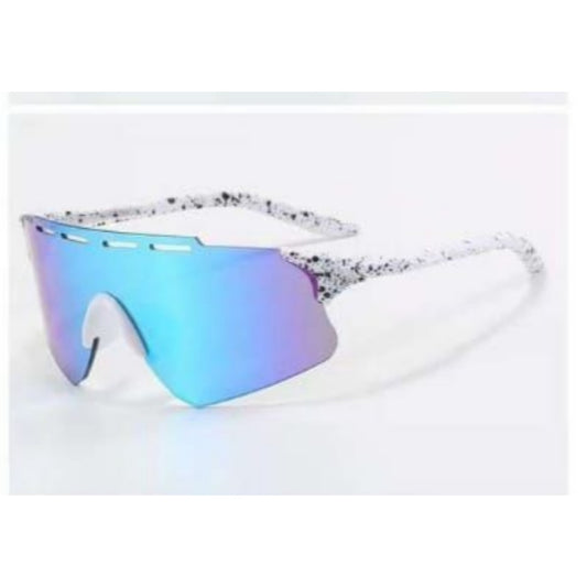 Cycling Sunglasses White Frame Mirror Lens