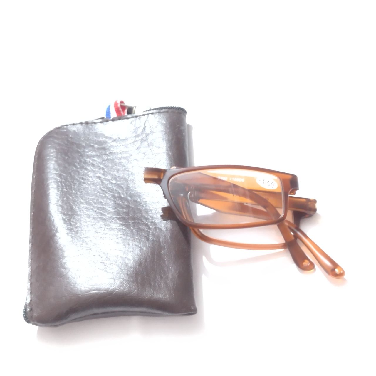 Rectangle Folding Reading Glasses with zip pouch