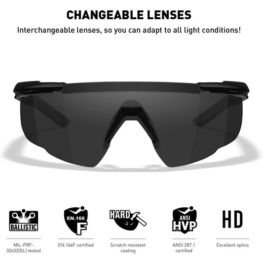 WileyX Saber Advanced Tactical Sunglasses Safety Glasses - Single Lens