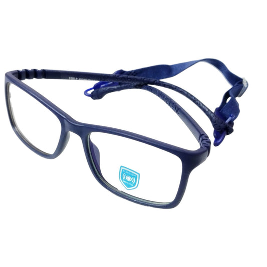 Dark Blue Unbreakable Kids Flexible Rectangle Glasses Age 4 to 7 Years