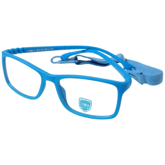 Sky Blue Unbreakable Kids Flexible Rectangle Glasses Age 4 to 7 Years