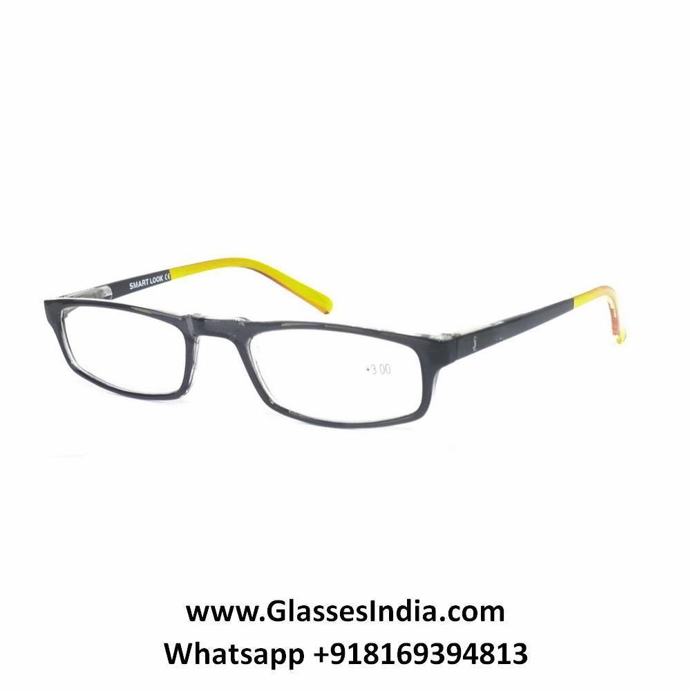 Buy Crystal Slim Lightweight Grey Yellow Power Plus +2.25 Reading Glasses - Glasses India Online in India