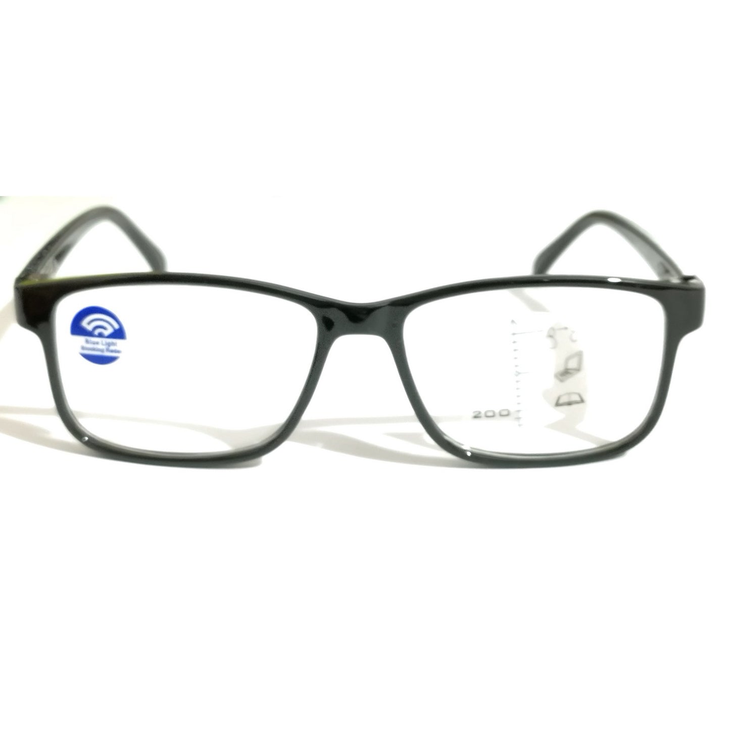 Black Rectangle Progressive Multifocal No-Line Bifocal Glasses for Men Women