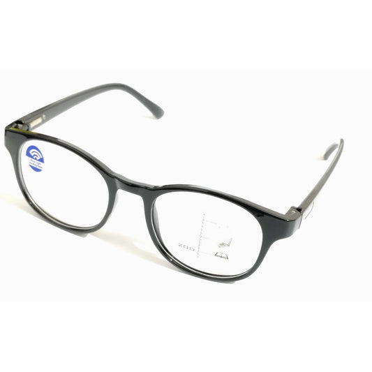 ARTView Black Oval Progressive Multifocal No-Line Bifocal Glasses for Men and Women