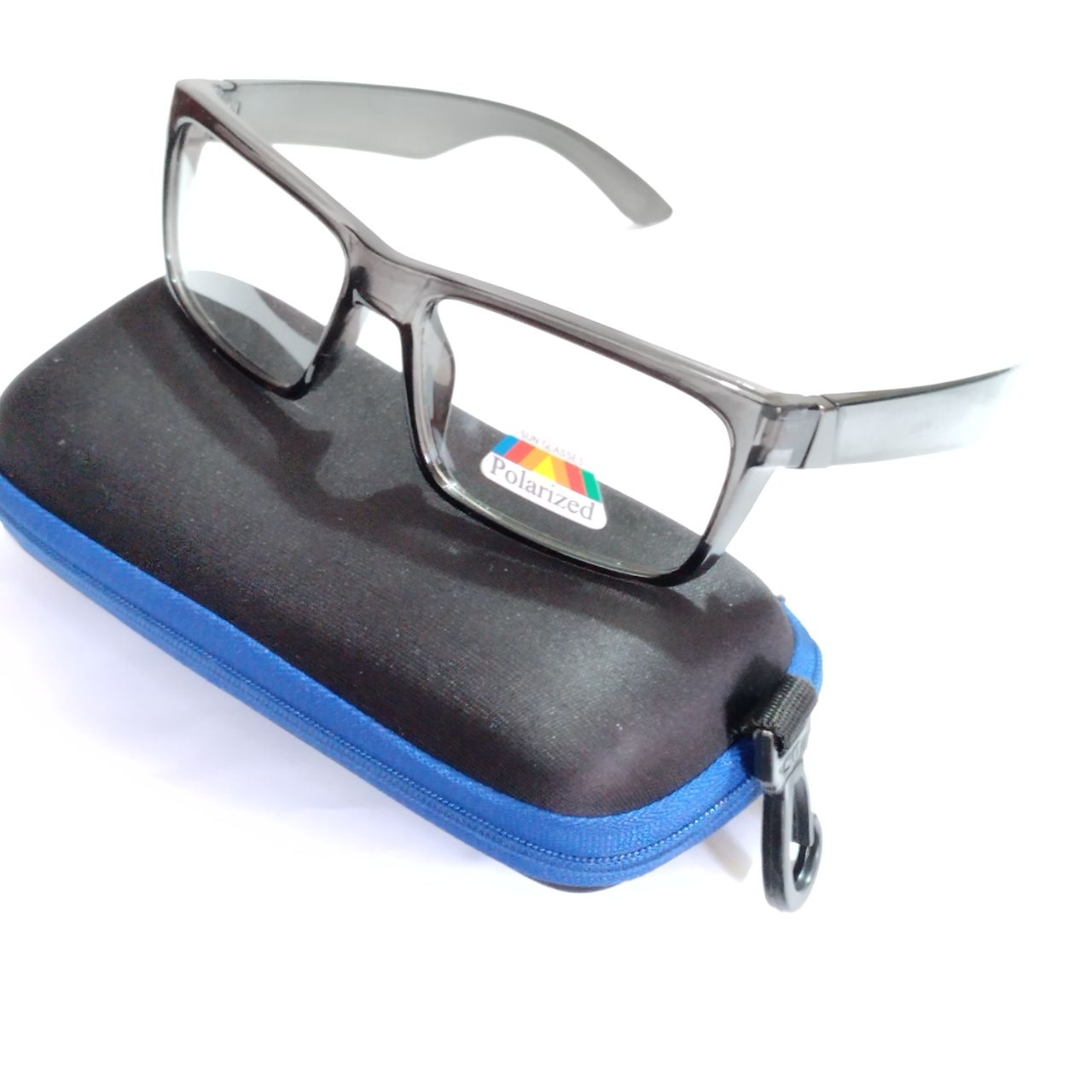 Rectangle Transparent Grey Frame Wraparound Sports Cycling Photochromic Sunglasses