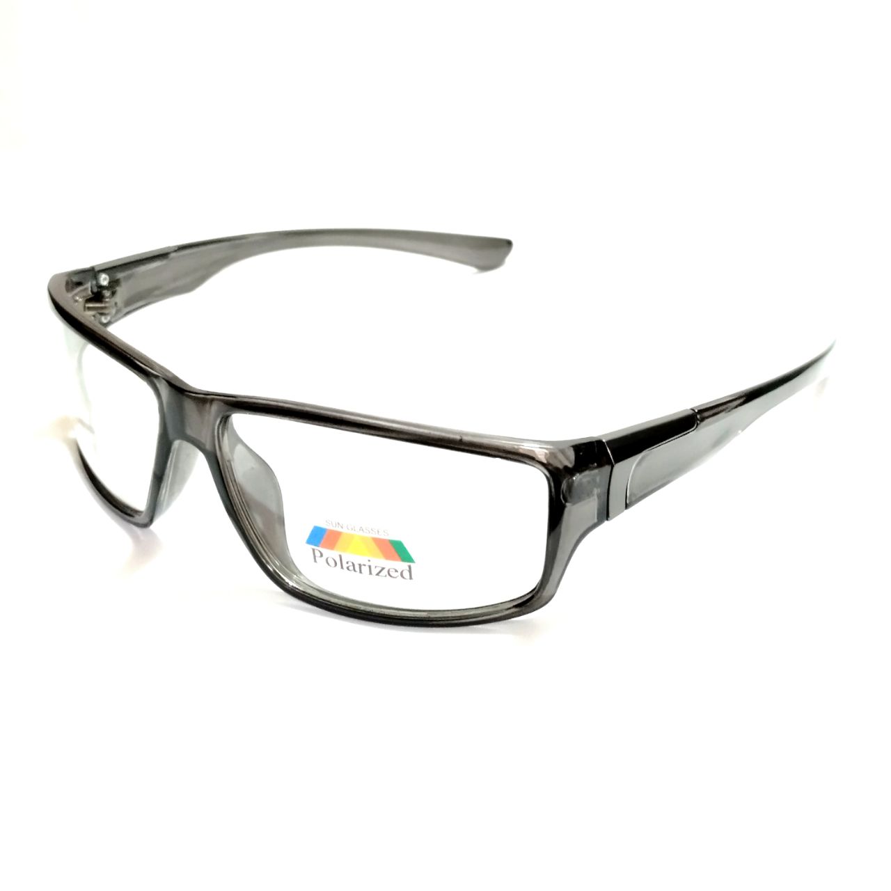 Transparent Grey Wraparound Sports Cycling Photochromic Sunglasses