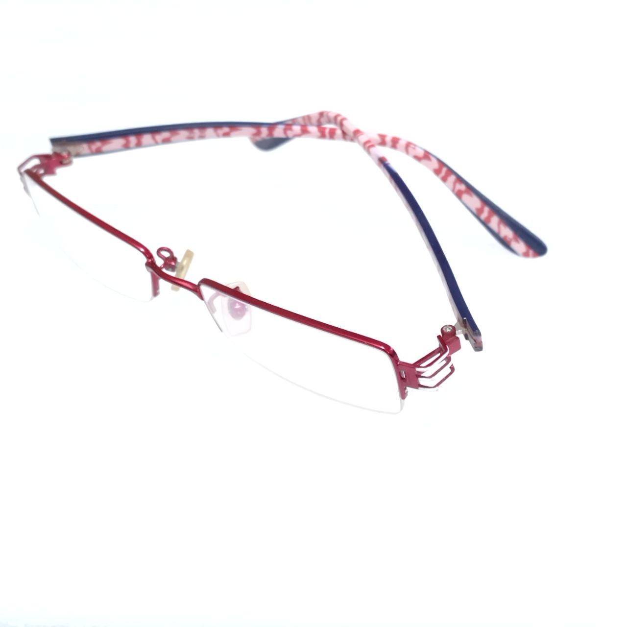 Red Designer Supra Half Rimless Blue Light Blocker Computer Glasses for Women X013