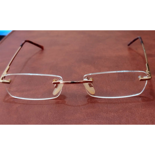 Gold Rectangle Rimless Reading glasses