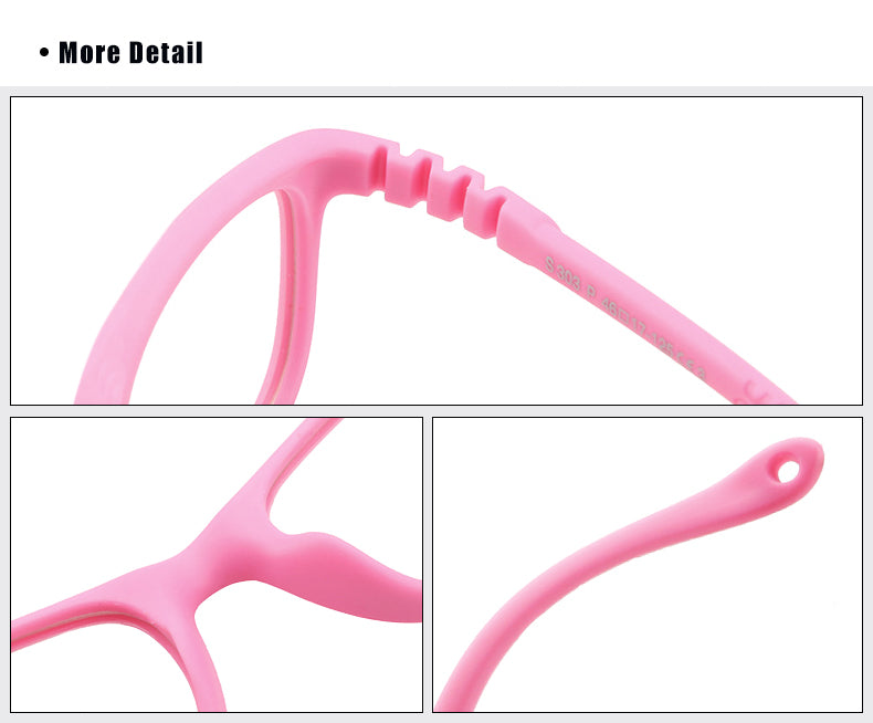 S303 flexible kids glasses product details and frame design