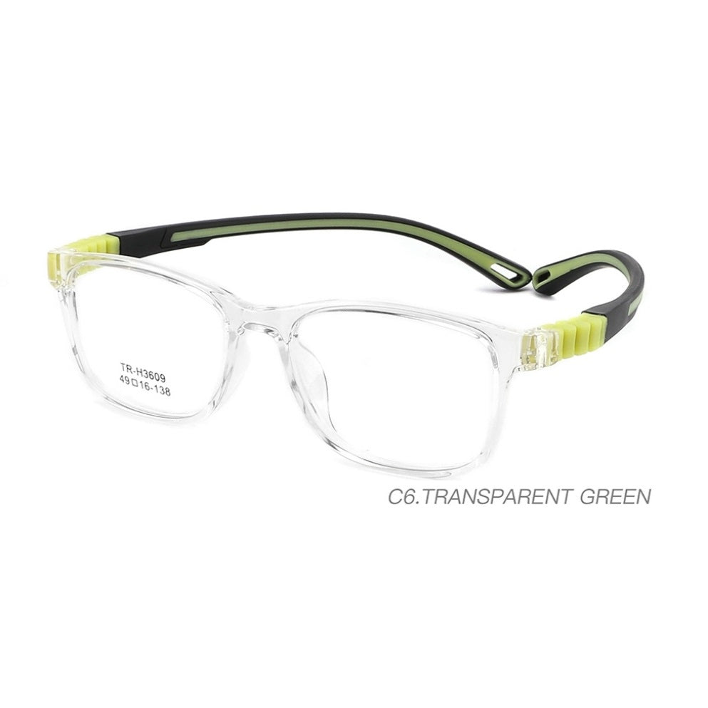 Kids Transparent Green Unbreakable Glasses TR 6809
