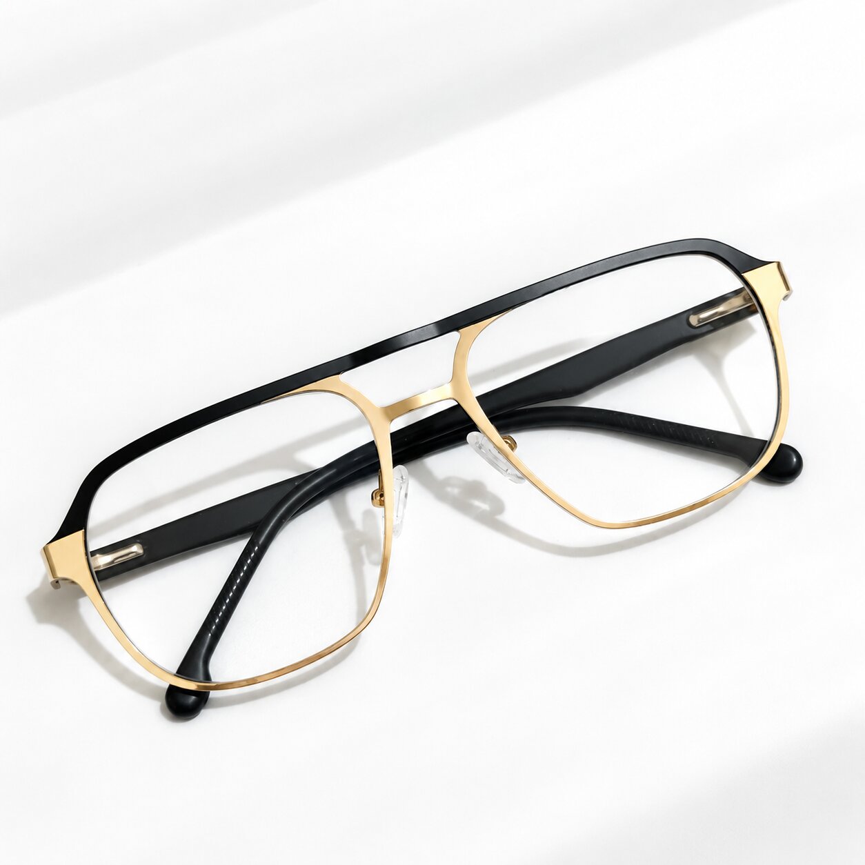 ARTView M-202474 Black Gold executive metal eyeglasses frame front view