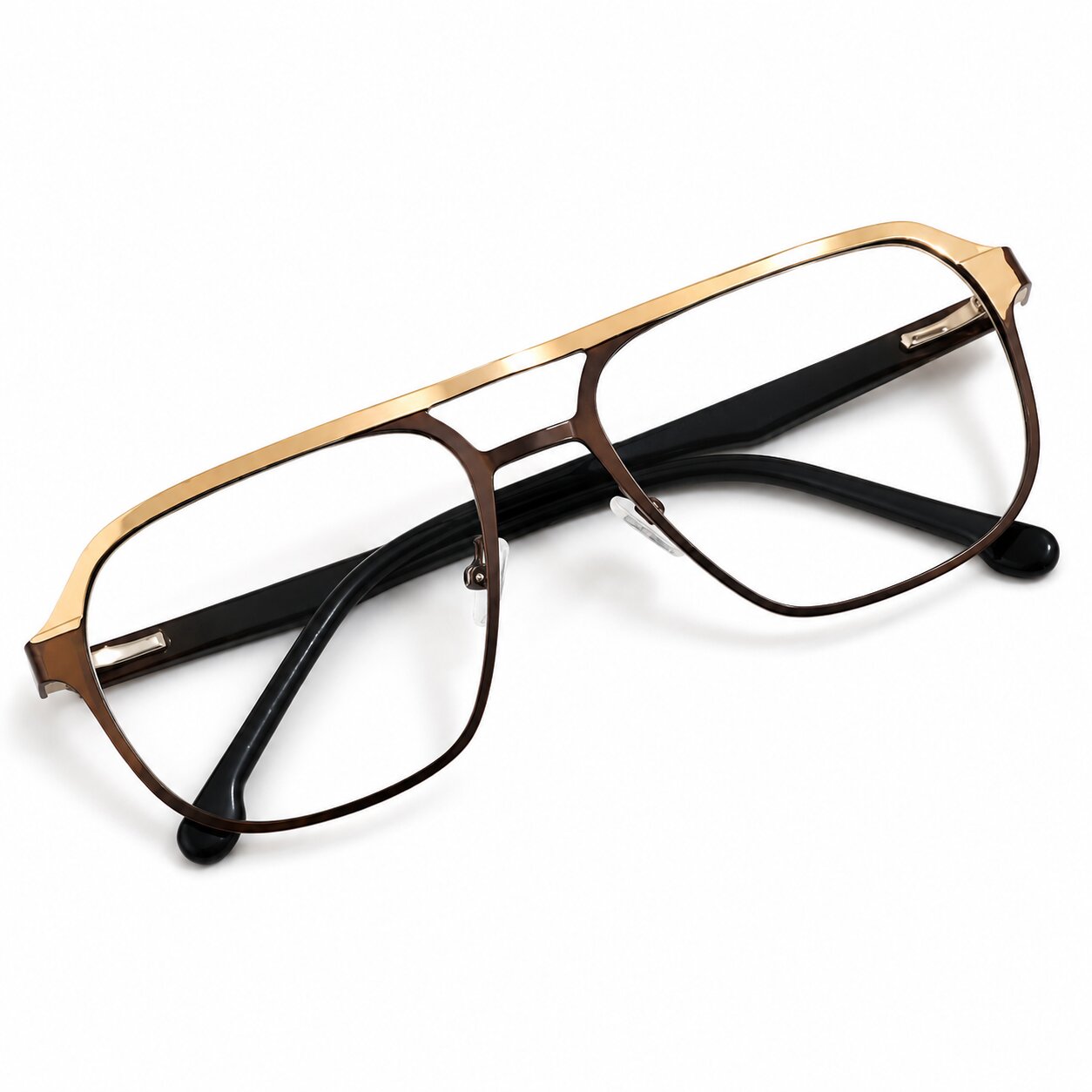 ARTView M-202474 Gold Brown executive metal eyeglasses frame