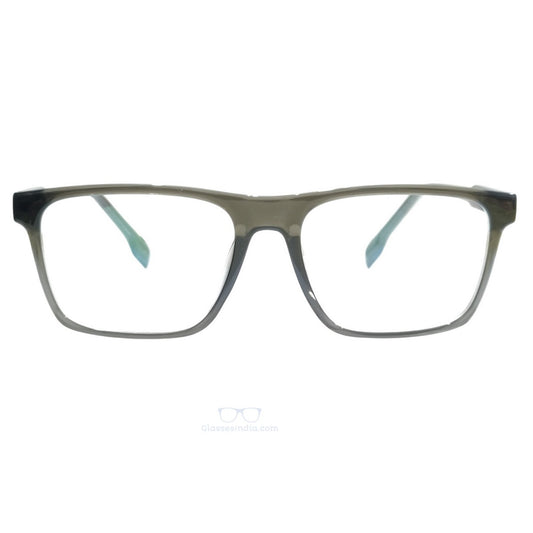 ARTView 98010 Transparent Smoke Grey Rectangle Eyeglass Frame with Teal Temples (54-18-146)