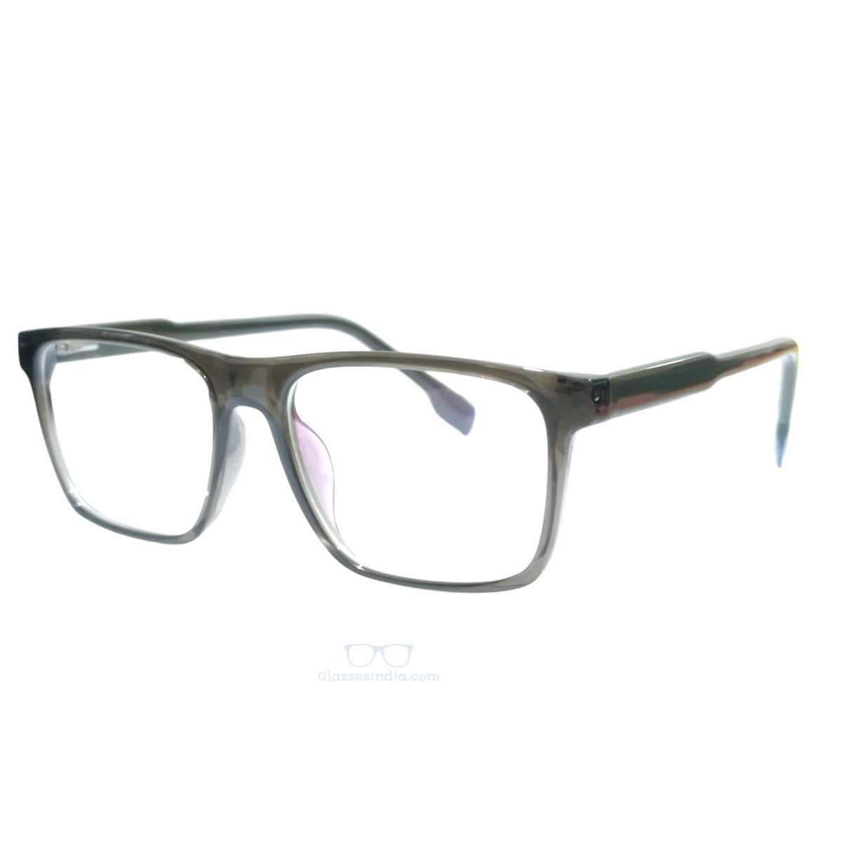 Luxury Eyewear 983010 Transparent Grey Rectangle Eyeglasses – 54-18-146