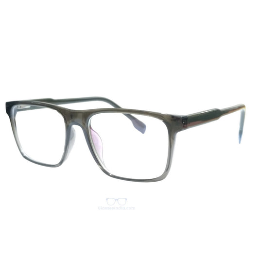 ARTView 98010 Transparent Smoke Grey Rectangle Eyeglass Frame with Teal Temples (54-18-146)