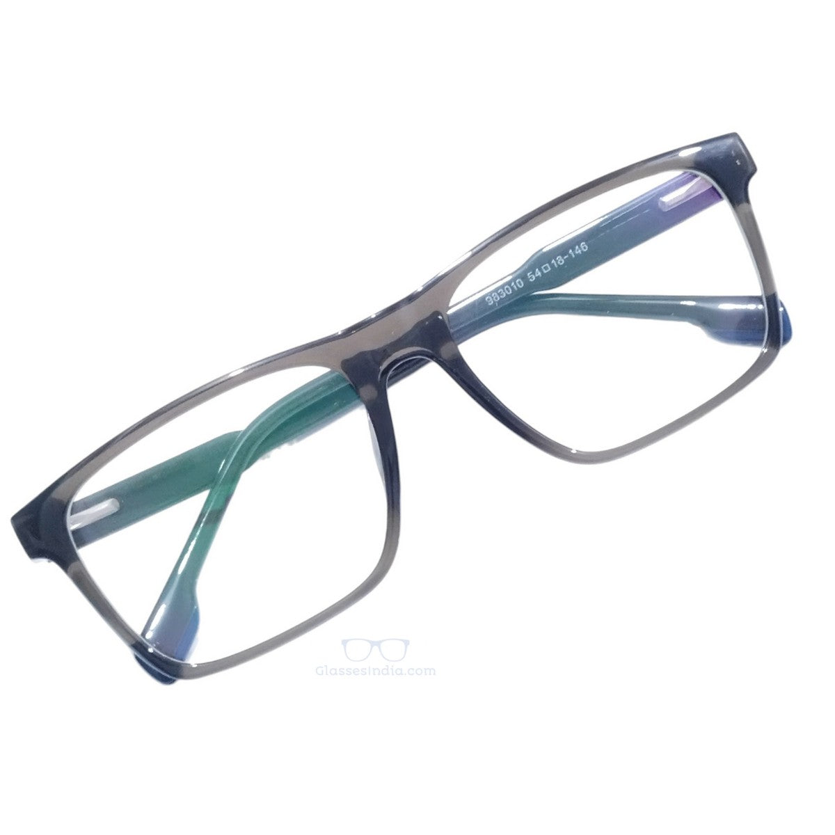 Luxury Eyewear 983010 Transparent Grey Rectangle Eyeglasses – 54-18-146