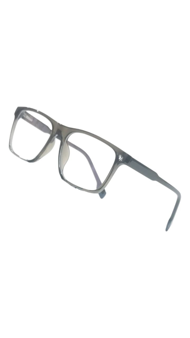 Luxury Eyewear 983010 Transparent Grey Rectangle Eyeglasses – 54-18-146