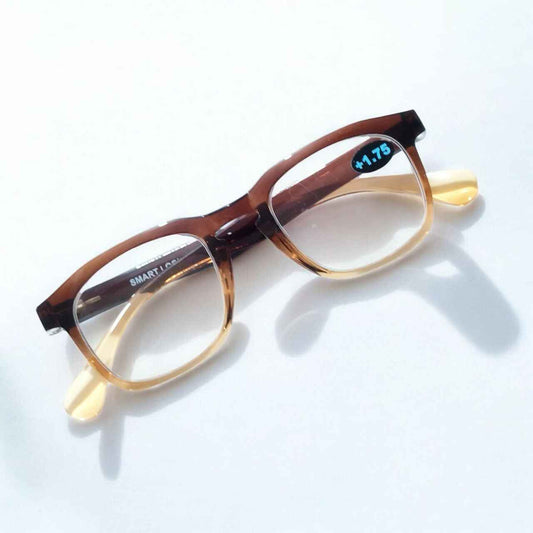 Luxury Brown Gradient Rounded Square +1.75 Power Reading Glasses 