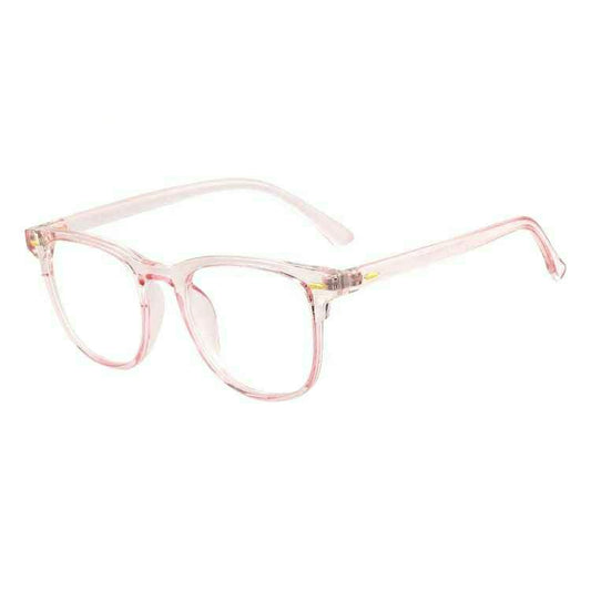 Subtle Blush Transparent Pink Progressive Multifocal Reading Glasses in Rounded Rectangle Design