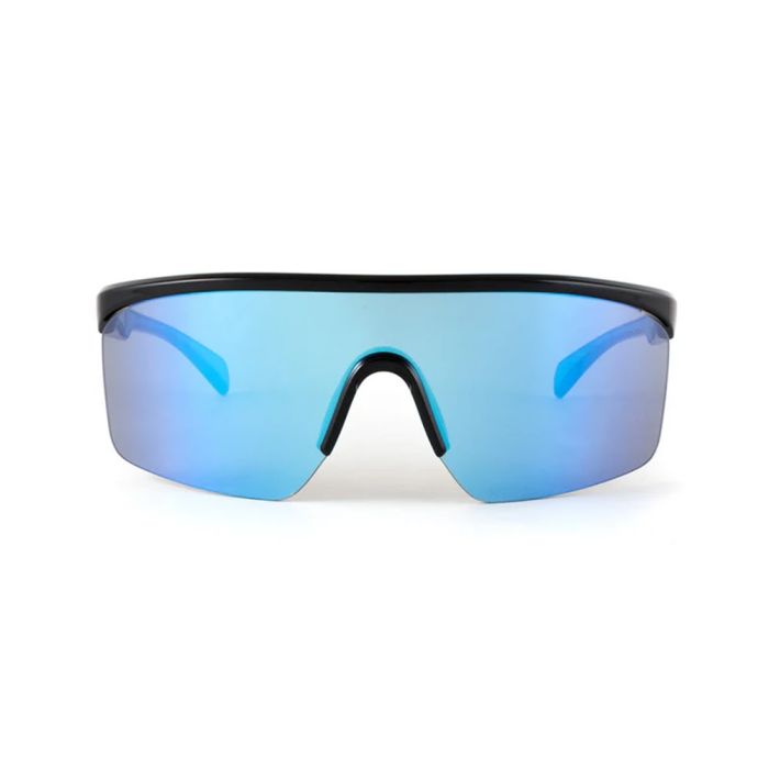 Icy Blue Mirrored Sports Sunglasses with Non-Slip Fit
