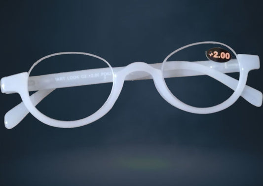 Milky White Half Supra Frame Reading Glasses