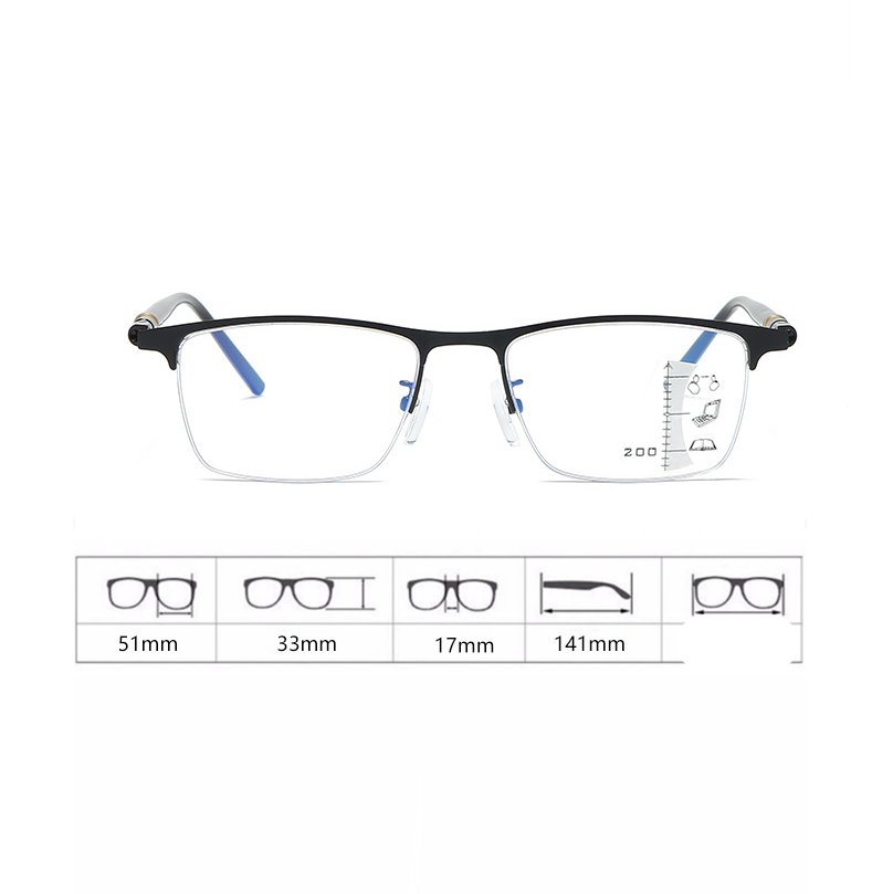 Multifocal Progressive Computer Reading Glasses Men Anti Blue Light Glasses