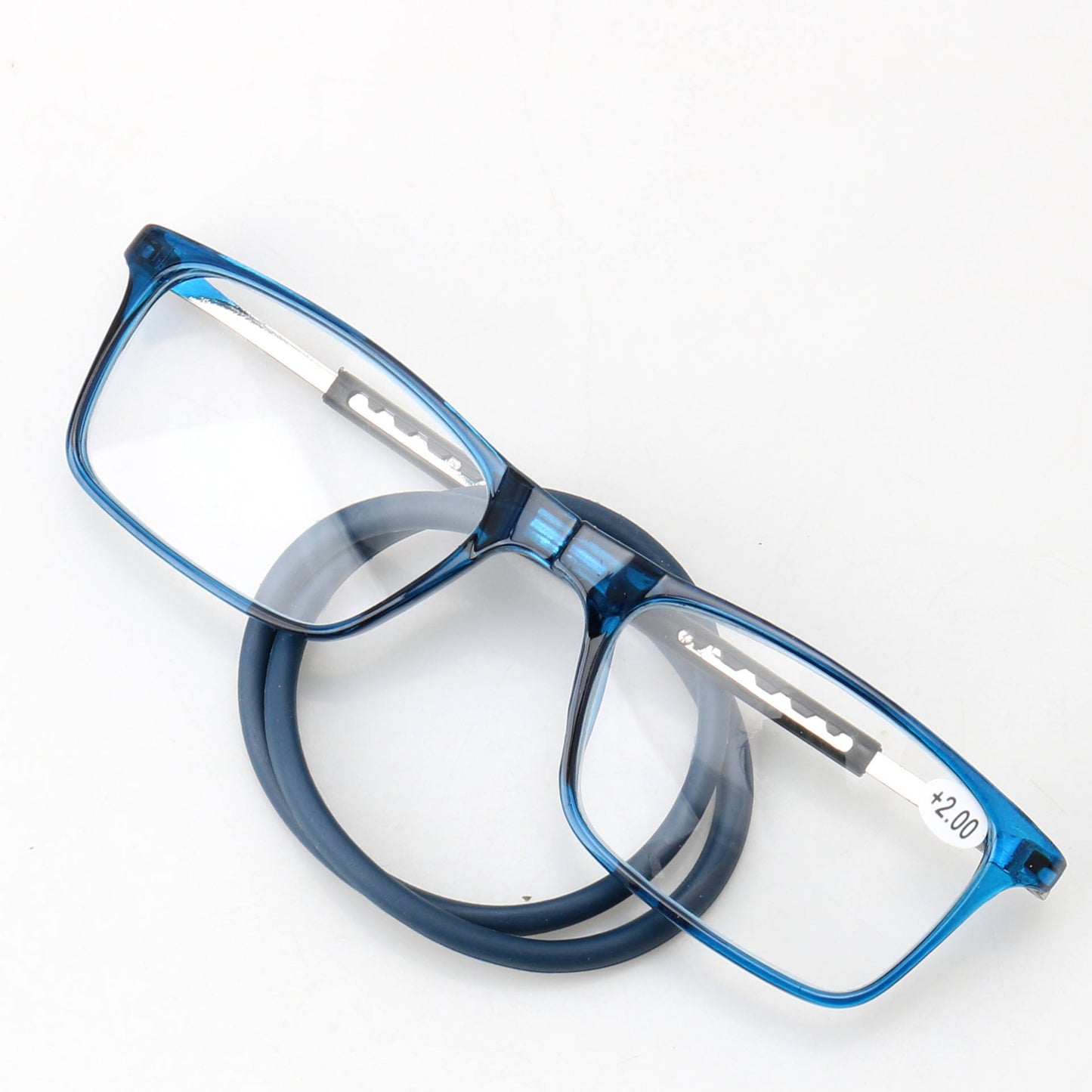 Stylish Blue Film Anti Radiation Filter Folding Hanging Reading Glasses