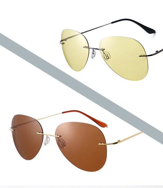 Foldable Rimless Cockpit Polarized Sunglasses