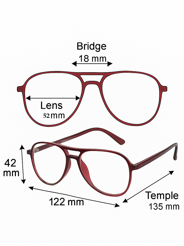 Pilot Style Full-Rim Eyeglasses – Stylish, Lightweight & Prescription Ready