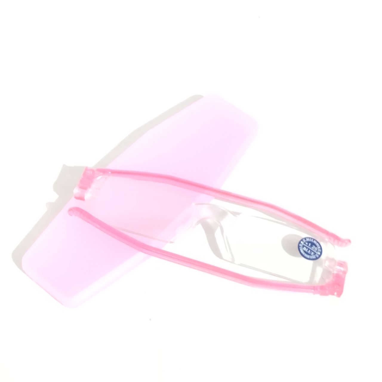 Pink 360 Degree Rotation Arms Folding Reading Glasses Blue Ray Protection