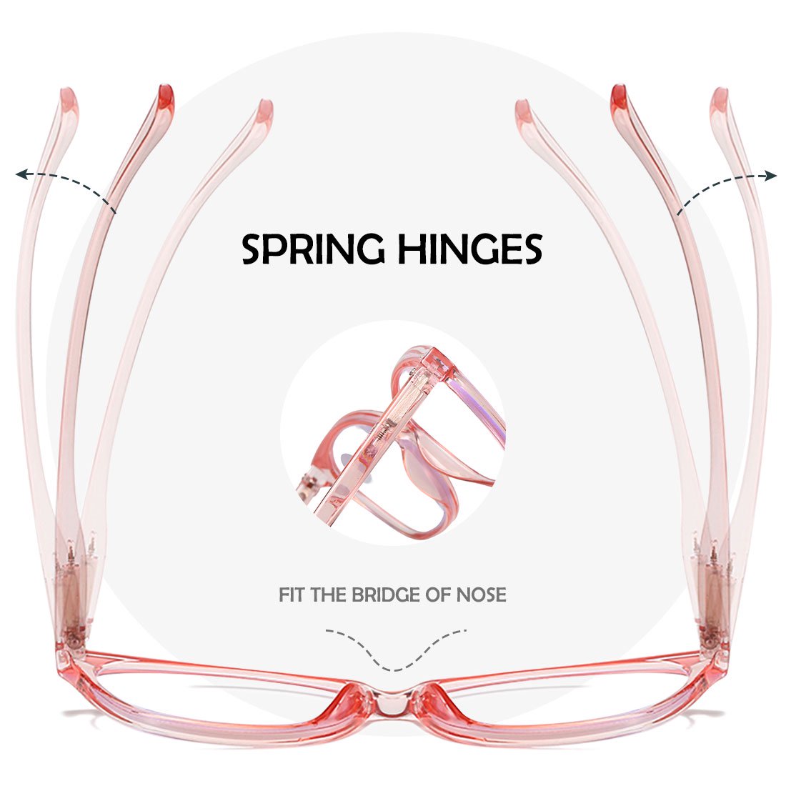 ARTView Pink Designer Full Frame Cat Eye Progressive Glasses for Women with Blue Light Filter